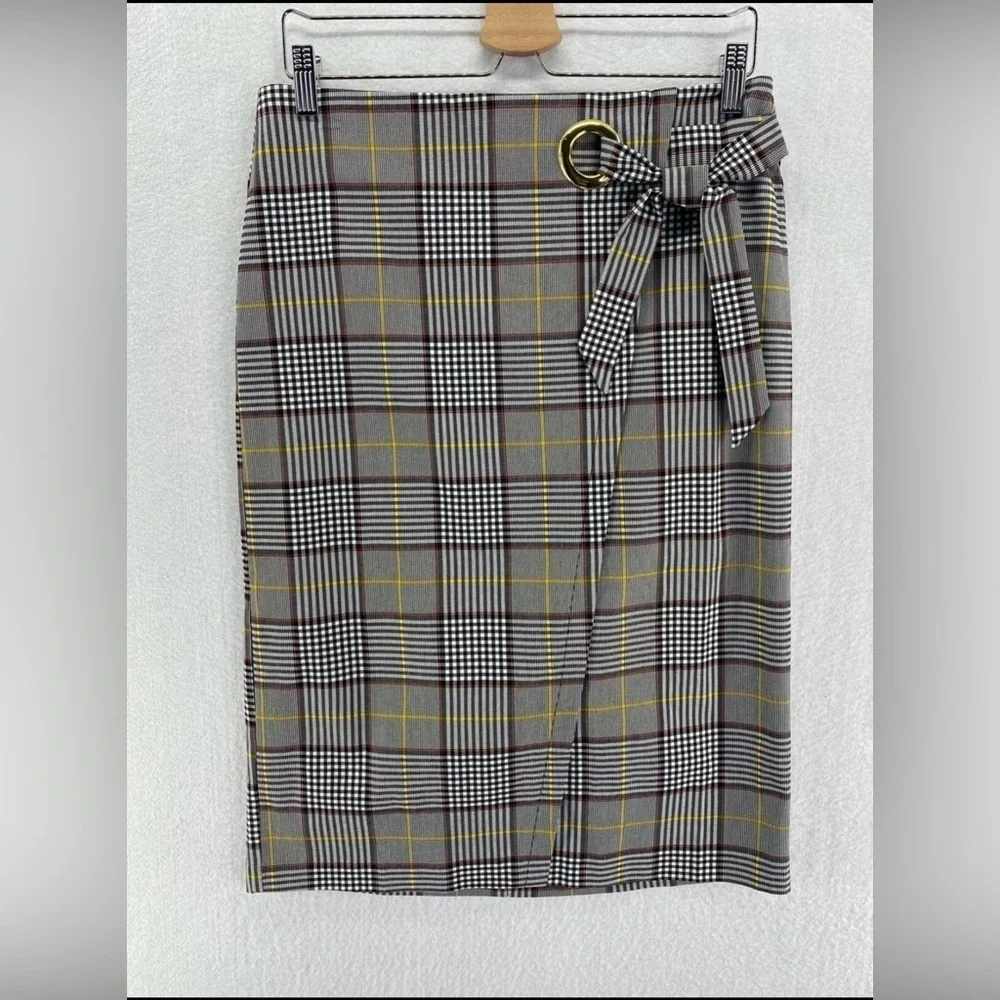 Est.1946 Plaid Midi Skirt | Size 12 | Waist with Bow | Soft Rayon